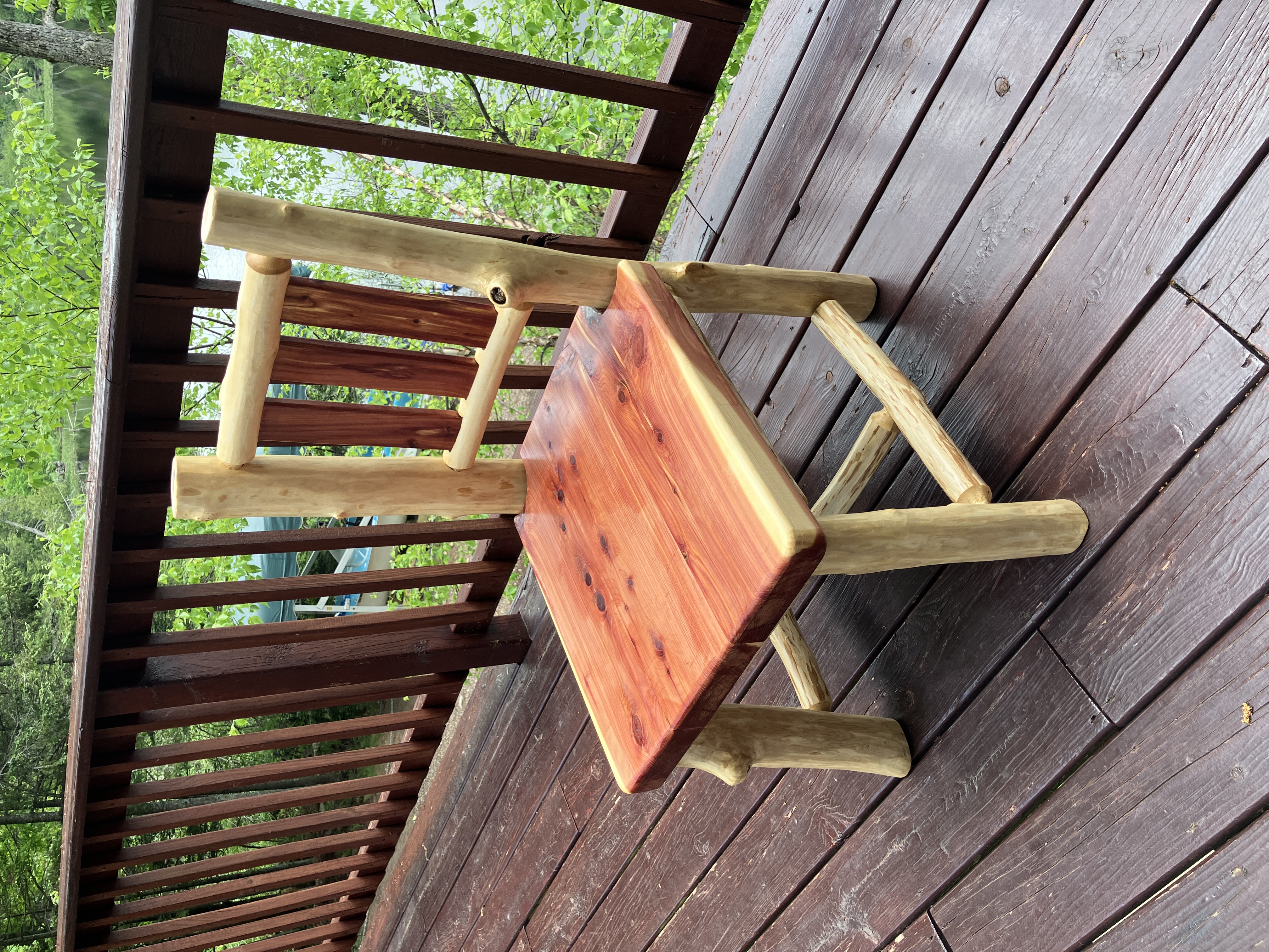 Right angled view of music chair in natural light